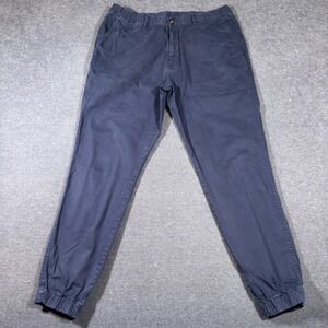 Bearbottom Jogger Pants Mens XL Navy Blue Cotton Stretch Elastic Waist Chino